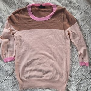Colorblock Pink and Brown Women's Sweater